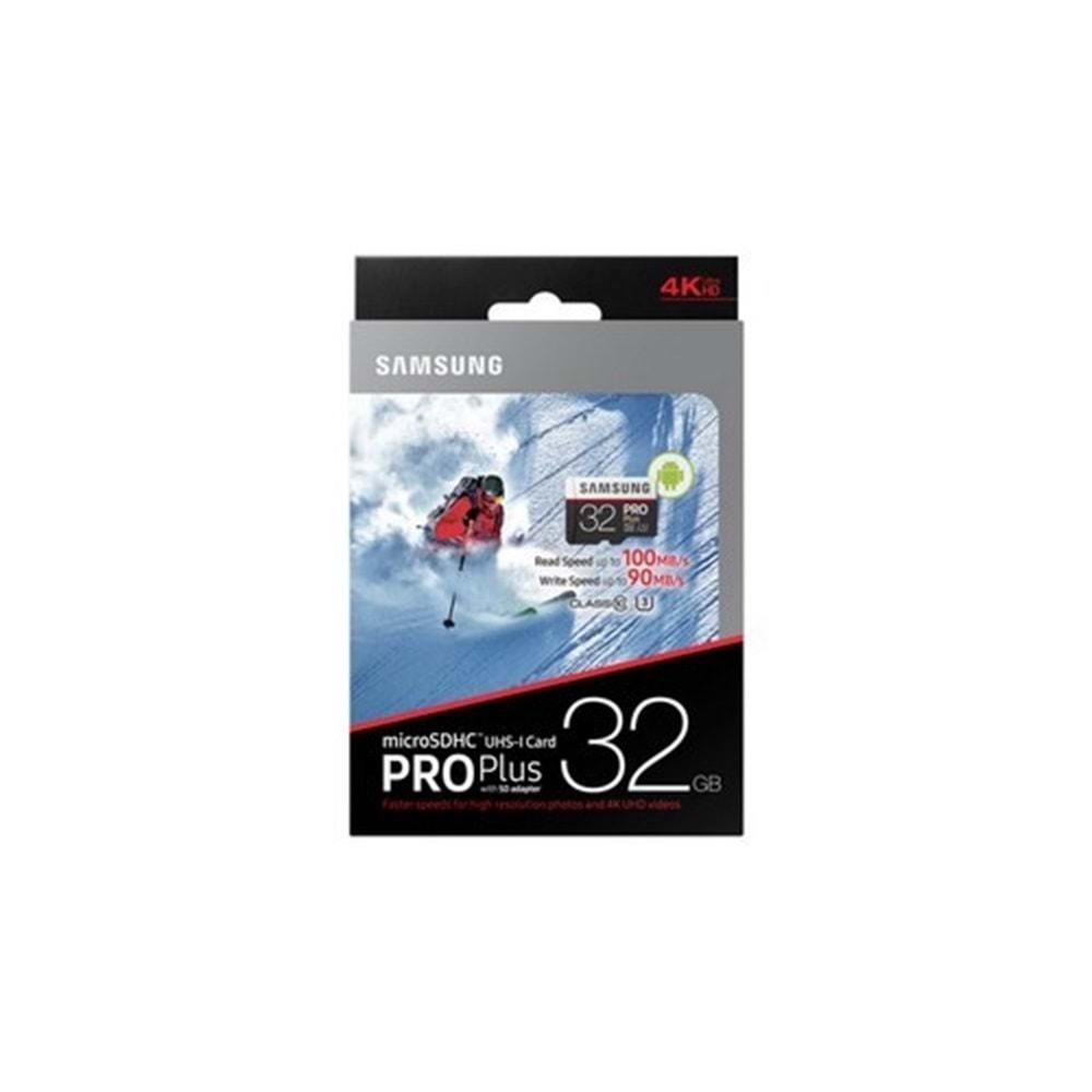 Samsung PRO Plus 32GB Micro SD Class 10 UHS-I 3 100MB/S Kafıza Kartı