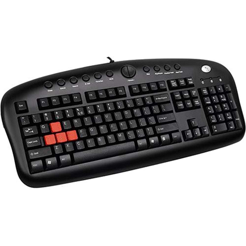 A4 Tech KB-28G Q TÜRKÇE USB SİYAH MULTİMEDYA GAMER KLAVYE KB-28G-USB