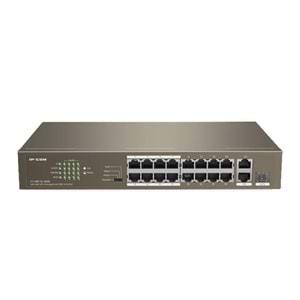 Ip-Com F1118P-16-150W 16 Port 10-100 + 2XRJ45-1X1GB SFP Combo 150W POE Rackmount Switch