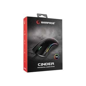 Rampage SMX-R125 Cinder Siyah RGB USB 24000 DPI Gaming Mouse