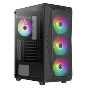 Aerocool AE-FLC-600 600W 4x120mm Frgb USB 3.0 Micro ATX/Mini ITX Siyah