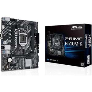 Asus Prime H510M-K R2.0 DDR4 3200MHz 1XVGA 1XHDMI 1XM.2 USB 3.2 MATX 1200P Anakart (11. ve 10.Nesil İşlemci Uyumlu)
