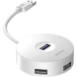 Baseus CAHUB-F02 Round Box USB Hub Beyaz (Çıkış:1XUSB 3.0 3XUSB 2.0 Micro USB Giriş: Type-C)