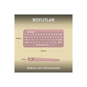 Logitech K380s Pebble Keys 2 BT Klavye Pembe