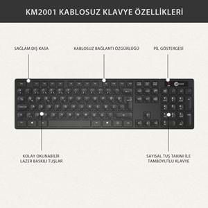 Lenovo Lecoo Kablosuz TR Q Klavye Mouse Set Siyah KM2001-S