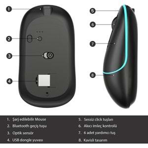 Lenovo Lecoo USB Optik Kablosuz Mouse Siyah WS210-S