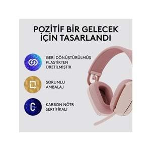 Logitech Zone Vibe 100 Kablosuz Kulaklık Pembe