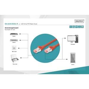 Digitus Patch Kablo Cat6 Kırmızı (0.5m)