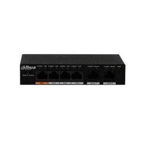 Dahua 4 Port 10/100 + 2 Port 10/100 Uplink 60W Poe Metal Kasa Switch V2