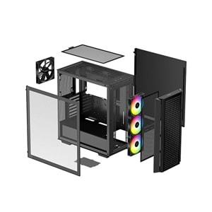 DEEPCOOL CG540-MESH-PF750 4 Fanlı Mesh ARGB ATX Mid Tower Siyah Kasa Dahili 750W 80+ PSU