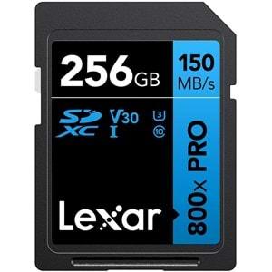 Lexar 256GB Profesyonel 800X PRO SDXC UHS-I CARDS UP TO 150MB/S READ 45MB/S WRITE C10 V30 U3