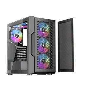 1ST Player Trilobite T7 Siyah 650W 80+ ARGB 4X12CM FAN Temperli Cam Mesh USB 3.0 ATX KASA