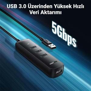 UGreen USB 3.0 4-Port HUB 0.25MT Siyah