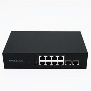 STARBOARD PS10M-82EEM 8 PORT POE + 2 UPLİNK SWİTCH 96W POE ÇIKIŞ GÜCÜ
