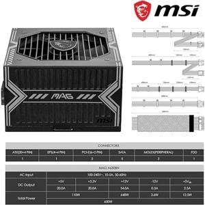 MSI MAG A650BNL WHITE 650W 120MM FAN 80+ Bronze Power Supply
