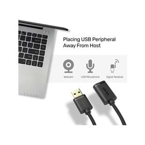 UNITEK USB 3.0 (M) to USB 3.0 (F) Uzatma Kablosu 1.5 Metre – 5Gbps – Y-C459GBK