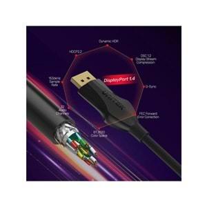 UNITEK DisplayPort 1.4 Kablosu 1 Metre – 8K@60Hz – C1624BK-1M