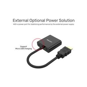 UNITEK HDMI to VGA Dönüştürücü – Ses Destekli – 1080P@60Hz – Y-6333