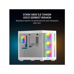 James Donkey Stark S800 4X ARGB Beyaz Gaming Kasa