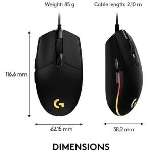 Logitech G G203 Lightsync Lightsync Kablolu Oyuncu Mouse Black