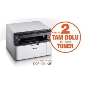 Brother DCP-1511-2T Çok Fonks. Mono Laser Printer 2 Tam Dolu Toner A4