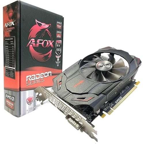 Afox Radeon RX 550 4GB 128Bit DDR5 DP/HDMI/DVI Ekran Kartı AFRX550-4096D5H4-V4