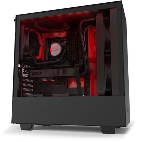 NZXTCA-H510I-BRH510i Compact Mid Tower Black/Red Chassis with Smart Device 2x 120mm