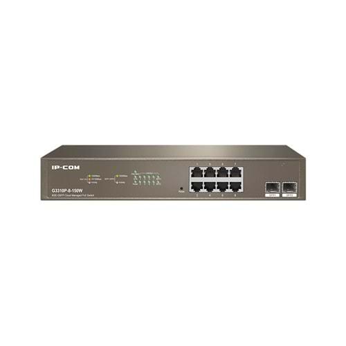 IP-COM G3310P-8-150W 8 Port + 2X1GB SFP Uplink CLOUD Yönetilebilir Rackmount 130W POE Switch