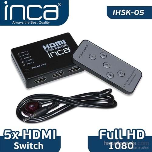 Inca IHSK-05 5 Giriş 1 Çıkış Uzaktan Kumandalı HDMI Switch