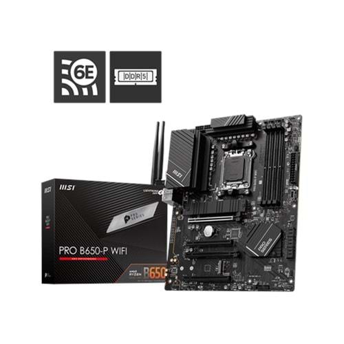 Msi Pro B650-P Wifi DDR5 6000MHz 1XHDMI 1XDP 2XM.2 USB 3.2 ATX AM5 Anakart ( AMD AM5 7000 Serili İşlemci Uyumlu)