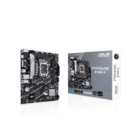 Asus Prime B760M-K DDR5 8000MHz 1XVGA 1XHDMI 2XM.2 USB 3.2 MATX 1700P Anakart (12. ve 13. Nesil işlemci uyumlu)