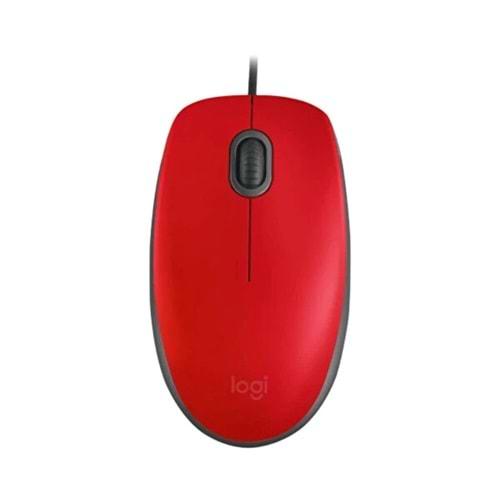 Logitech M110 Kablolu Kırmızı Mouse 910-006759