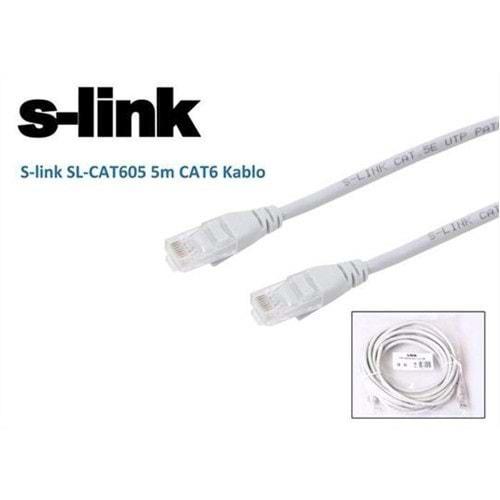 S-Link SL-CAT605 5M Gri CAT6 Kablo