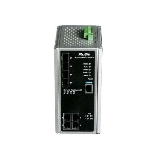 Ruijie RG-IS2700-4GT4SFP-P 4 Port Poe + 4X1GB SFP Port 120W Poe Yönetilebilir Switch(Adaptörsüz)