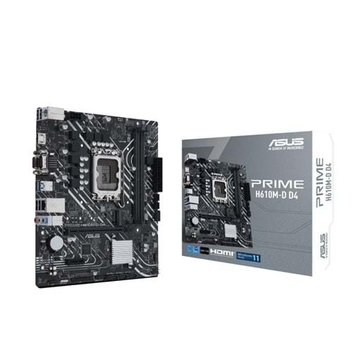 Asus PRIME H610M-D H610 DDR5 M.2 USB3.2 HDMI/VGA PCI 3.0 1700p Anakart