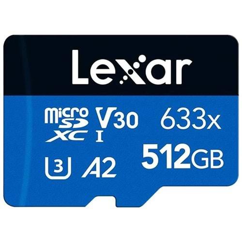 Lexar 512GB NLSDMI512BB633A 633X High-Performance MicroSDXC? UHS-I C10 Hafıza Kartı