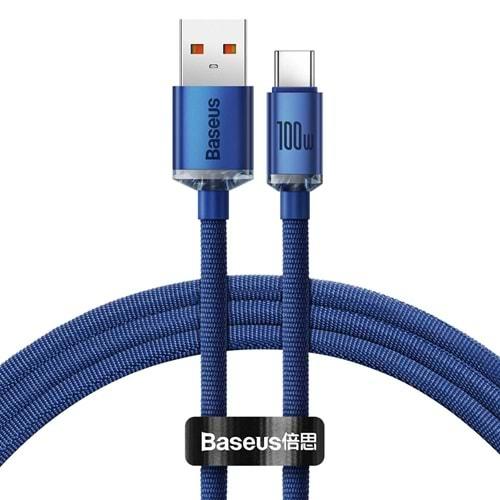 Baseus CRYSTAL SHINE 100W (Mavi) 120CM USB-TYPE-C Şarj Kablosu (CAJY000403)