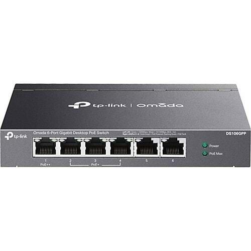 Omada DS106GPP 4 Port Gigabit + 2 Port Gigabit Uplink 64W 250 Metre PoE Mesafe Metal Kasa Switch