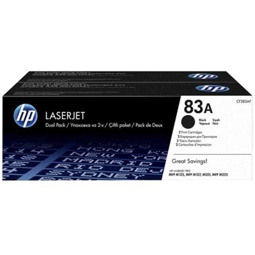 HP CF283AF Siyah Toner Kartuş (ikili) 83A