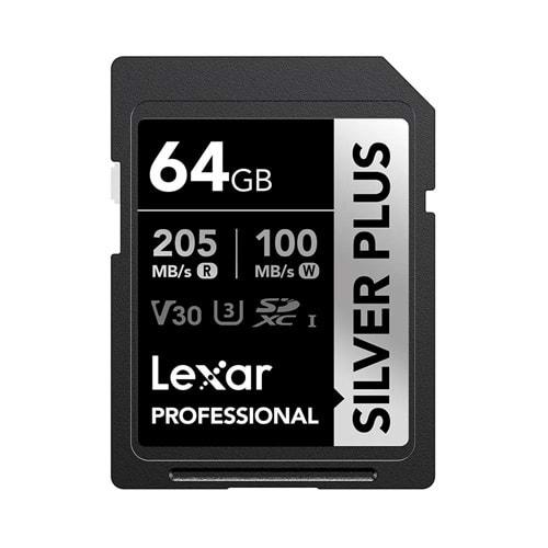 Lexar 64GB Profesyonel Silver Plus SDXC UHS-I Kart UP TO 205MB/S READ 100MB/S WR