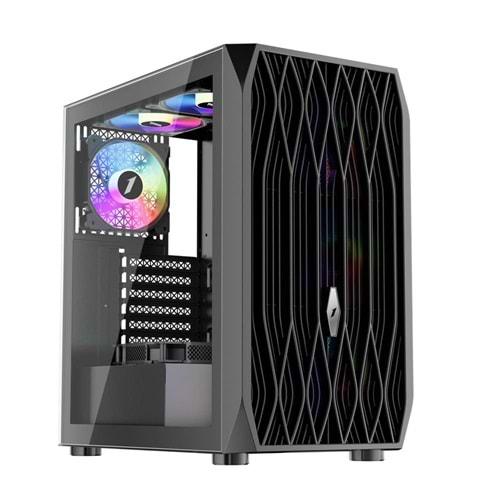 1ST Player AR7 Siyah 650W 80+ ARGB 4X12CM FAN Temperli Cam Mesh USB 3.0 ATX KASA