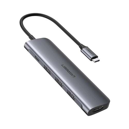 UGreen 5IN1 USB-C 100W PD 4K HDMI HUB Çoklaıcı Gri