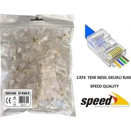 SPEED 100 Adet CAT6 RJ45 Konnektör