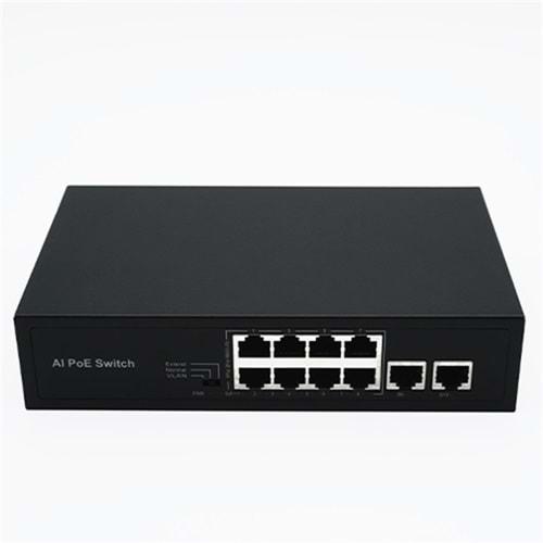STARBOARD PS10M-82EEM 8 PORT POE + 2 UPLİNK SWİTCH 96W POE ÇIKIŞ GÜCÜ