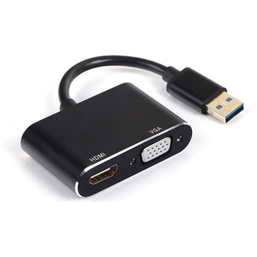 Dark DK-AC-UGA35 USB 3.0 to HDMI + VGA Çevirici