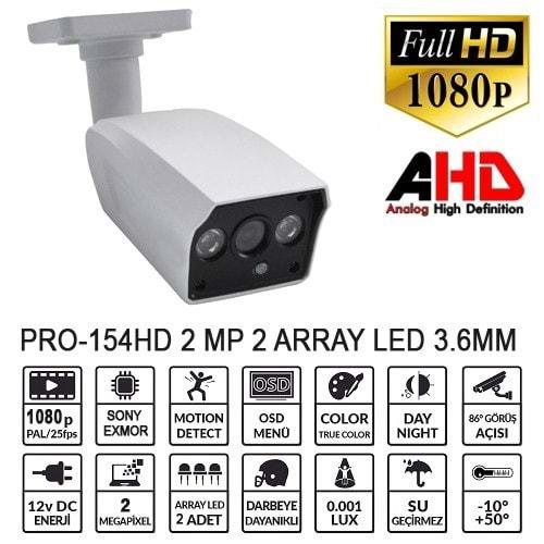 BALANDI PRO-154HD 2MP 1080P 3.6MM 2 ARRAY LED AHD Bullet Kamera