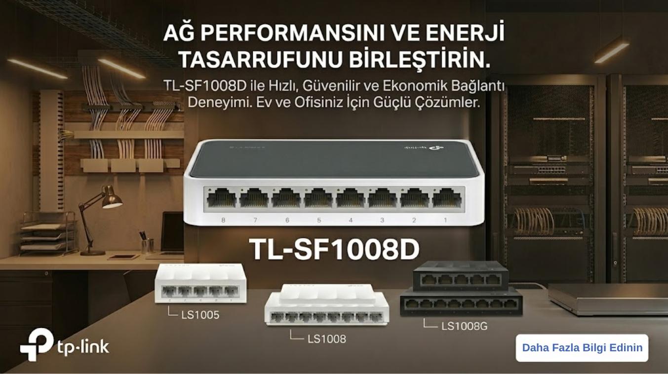 TP-Link TL-SF1008D 8 port switch ile hızlı ve pratik ağ kurulumu yapın. Tak çalıştır özelliğiyle ev ve ofis için kolay kullanım sunar.