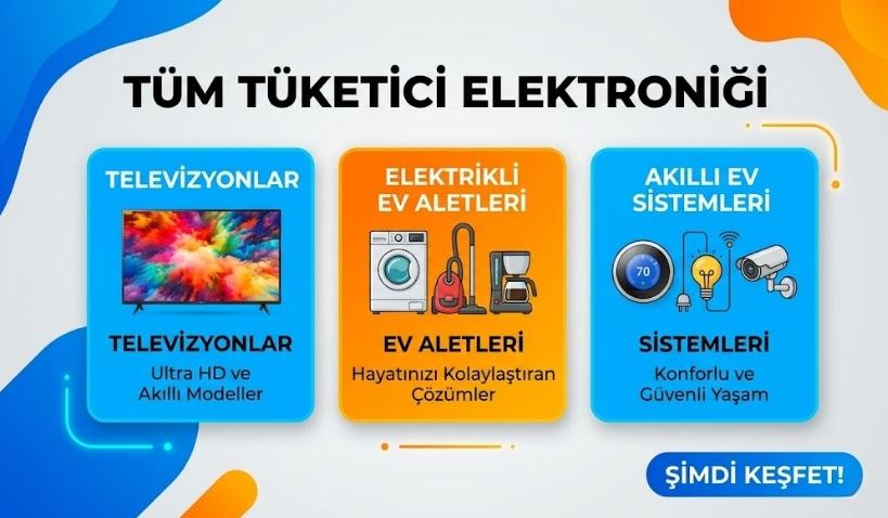 Tüketici Elektroniği Ürünleri | Teknolojik Cihazlar ve Aksesuarlar Günlük yaşamınızı kolaylaştıran tüketici elektroniği ürünleri. Kulaklık, hoparlör, akıllı cihazlar ve daha fazlasını uygun fiyatlarla keşfedin.
