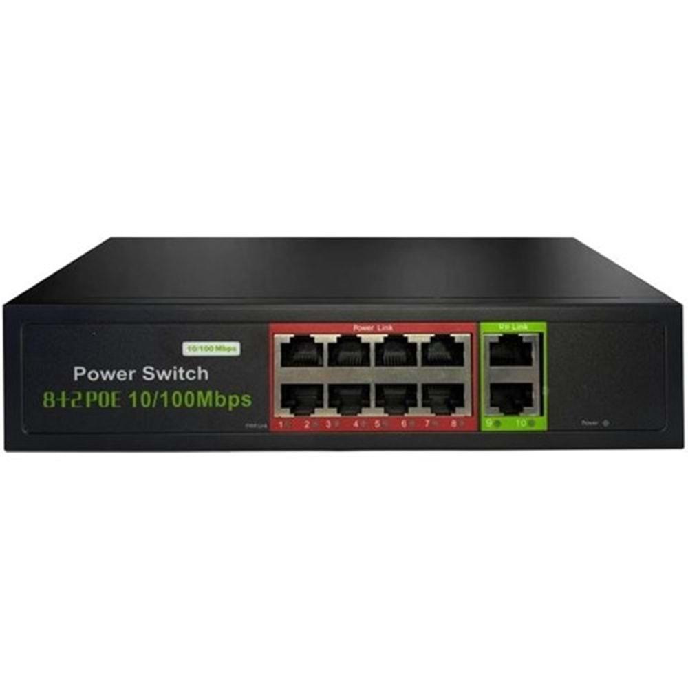 Uranium POE-8002-96W 8 PORT 10/100 + 2 PORT 10/100 RJ45 Uplink Poe Switch