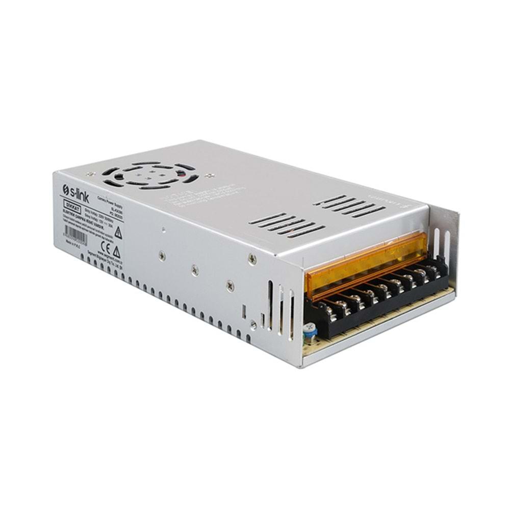 S-Link SL-KA390 12V 30A 380W Metal Kamera Güç Kaynağı